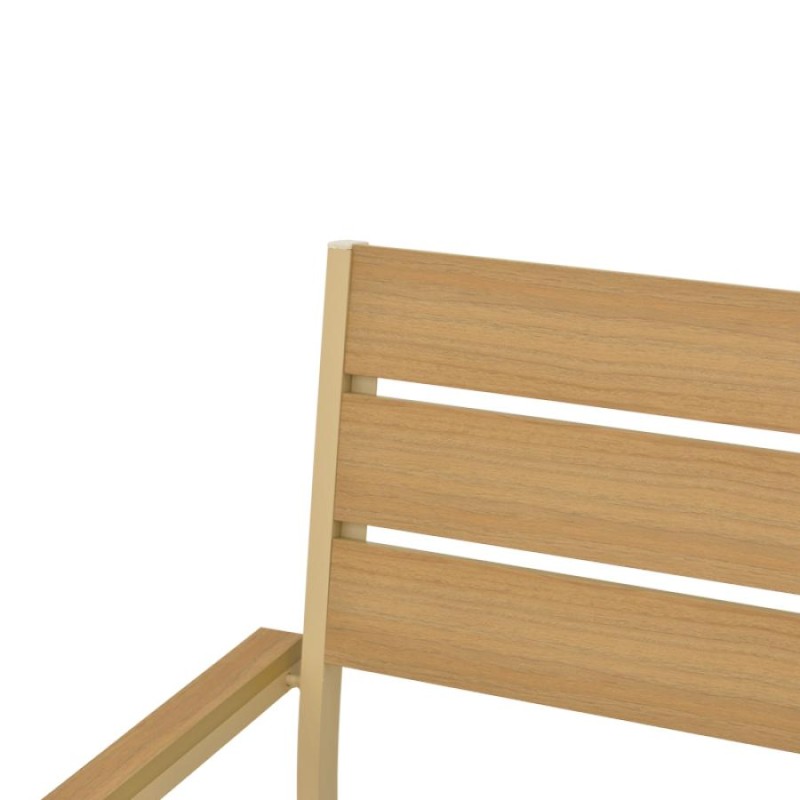 Πολυθρόνα Breze pakoworld στοιβαζόμενη plywood σε φυσική-αλουμίνιο σε cappuccino απόχρωση 57.5x60x88εκ - vougioukas.gr