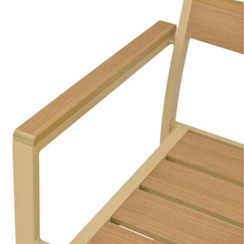 Πολυθρόνα Breze pakoworld στοιβαζόμενη plywood σε φυσική-αλουμίνιο σε cappuccino απόχρωση 57.5x60x88εκ - vougioukas.gr
