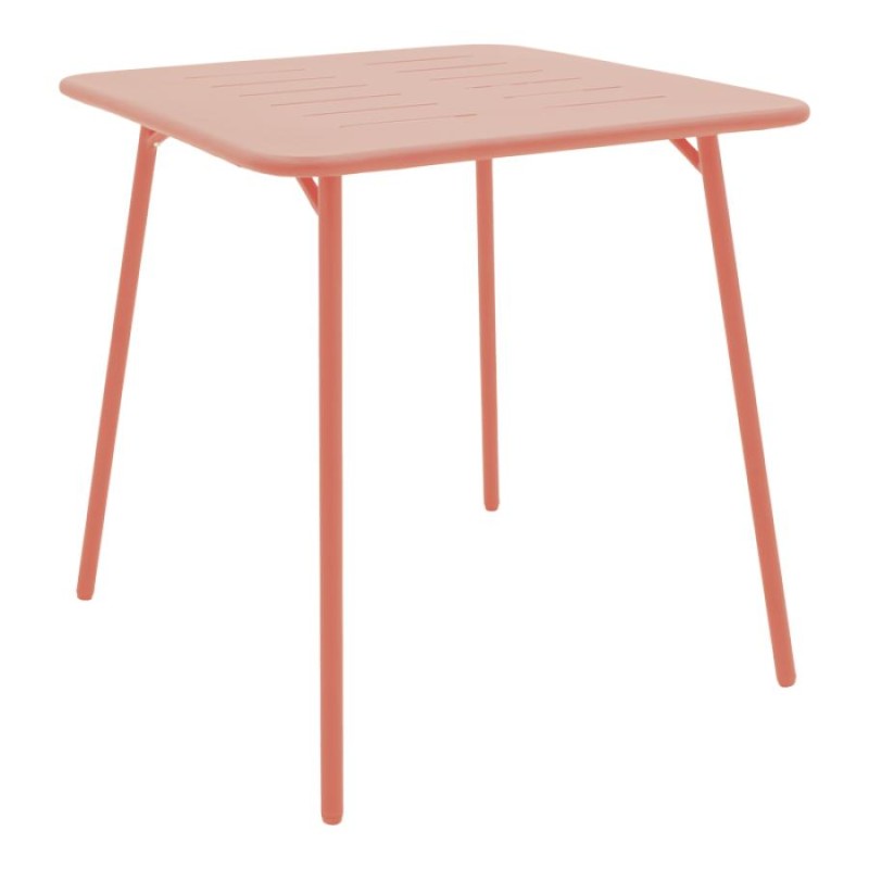 Τραπεζαρία Moraja Federal pakoworld σετ 3τεμ terracotta μέταλλο 70x70x73εκ