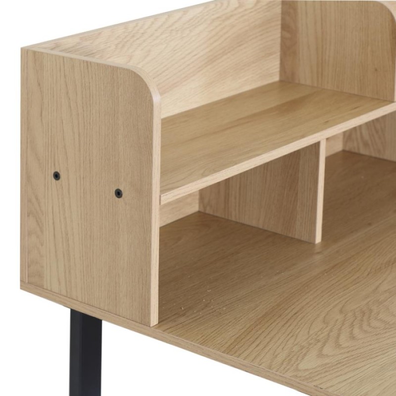 Γραφείο εργασίας Biuro pakoworld oak- μαύρο μέταλλο 120x60x103εκ - vougioukas.gr