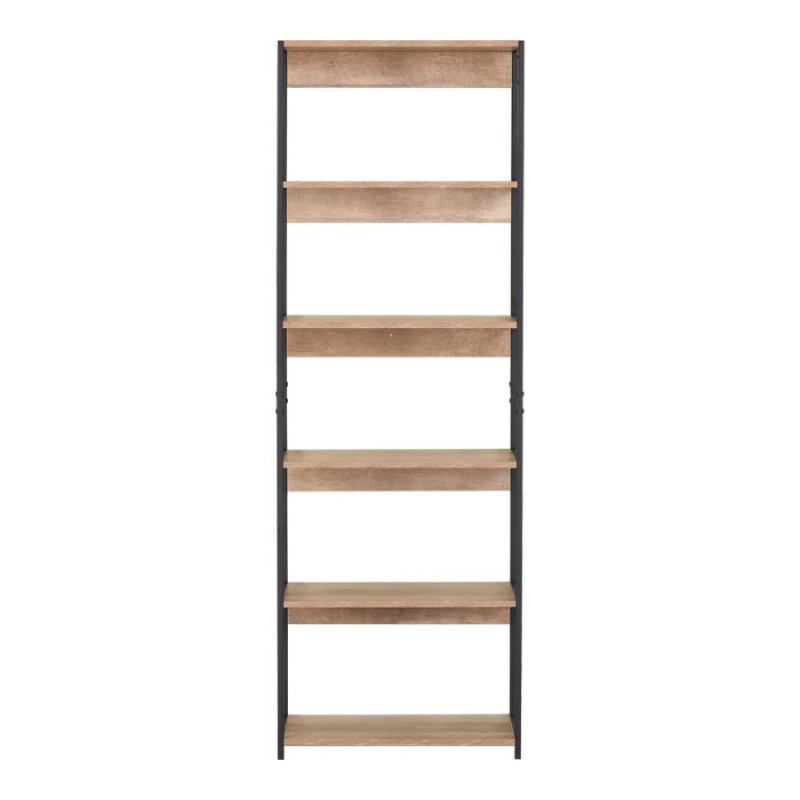 Βιβλιοθήκη Kaliano pakoworld oak-μαύρο μέταλλο 59.5x35x176.5εκ
