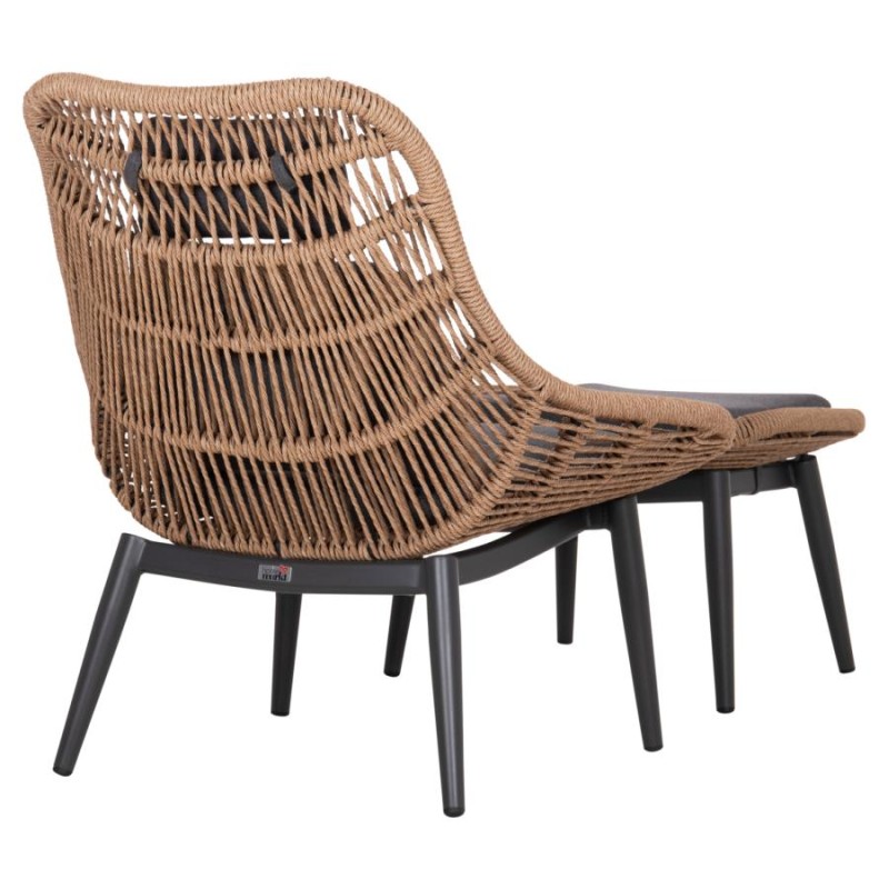 ΠΟΛΥΘΡΟΝΑ LOUNGE ΜΕ ΥΠΟΠΟΔΙΟ REMVAZZO HM6561.01 ΑΛΟΥΜΙΝΙΟ ΓΚΡΙ--WICKER 90x85x96Υεκ - vougioukas.gr