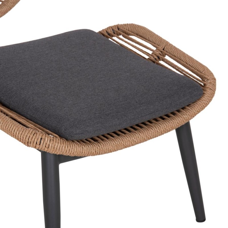 ΠΟΛΥΘΡΟΝΑ LOUNGE ΜΕ ΥΠΟΠΟΔΙΟ REMVAZZO HM6561.01 ΑΛΟΥΜΙΝΙΟ ΓΚΡΙ--WICKER 90x85x96Υεκ