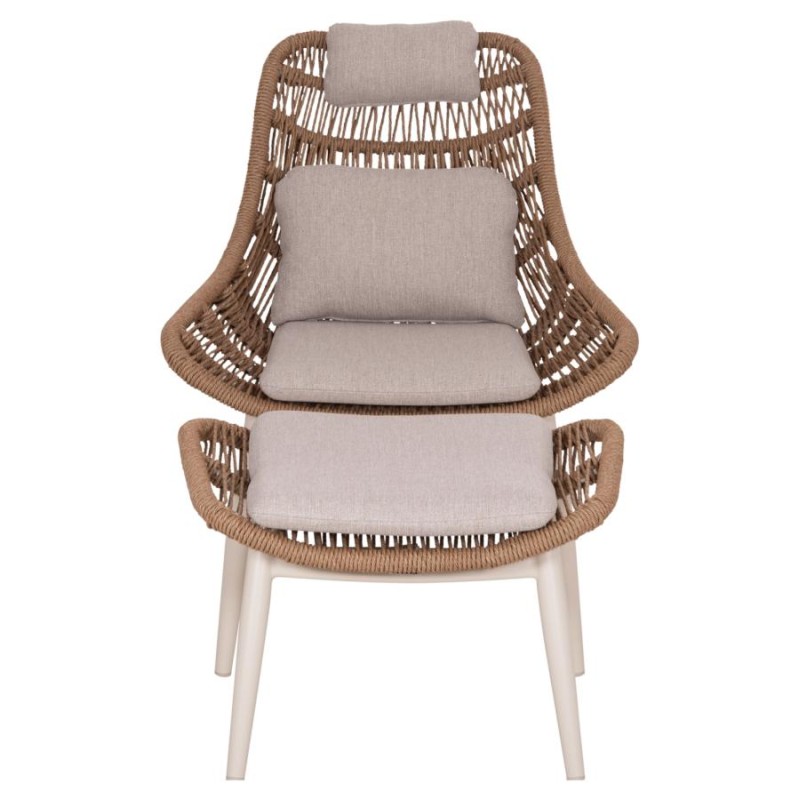 ΠΟΛΥΘΡΟΝΑ LOUNGE ΜΕ ΥΠΟΠΟΔΙΟ REMVAZZO HM6561.02 ΑΛΟΥΜΙΝΙΟ ΜΠΕΖ--WICKER 90x85x96Υεκ