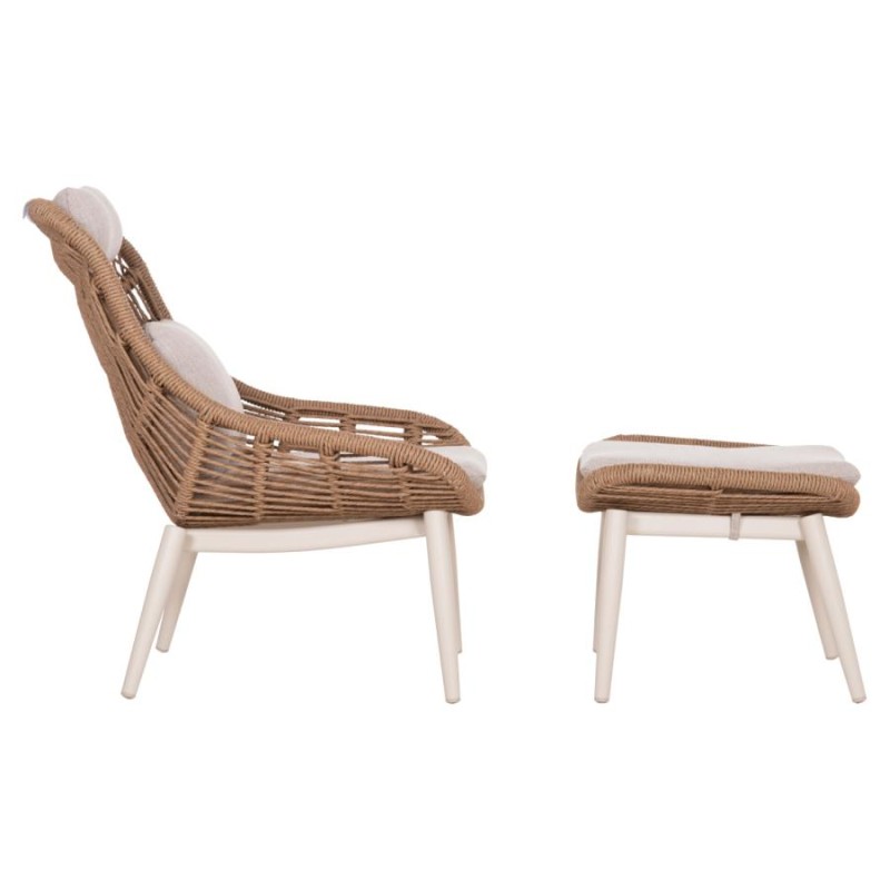ΠΟΛΥΘΡΟΝΑ LOUNGE ΜΕ ΥΠΟΠΟΔΙΟ REMVAZZO HM6561.02 ΑΛΟΥΜΙΝΙΟ ΜΠΕΖ--WICKER 90x85x96Υεκ - vougioukas.gr