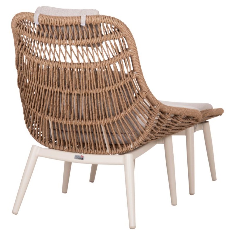 ΠΟΛΥΘΡΟΝΑ LOUNGE ΜΕ ΥΠΟΠΟΔΙΟ REMVAZZO HM6561.02 ΑΛΟΥΜΙΝΙΟ ΜΠΕΖ--WICKER 90x85x96Υεκ - vougioukas.gr