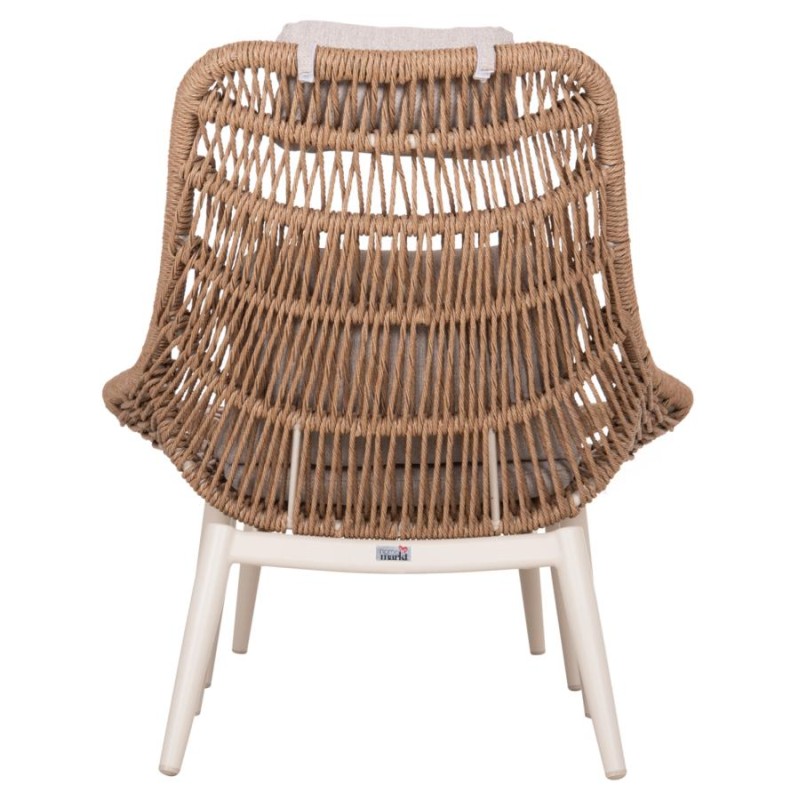 ΠΟΛΥΘΡΟΝΑ LOUNGE ΜΕ ΥΠΟΠΟΔΙΟ REMVAZZO HM6561.02 ΑΛΟΥΜΙΝΙΟ ΜΠΕΖ--WICKER 90x85x96Υεκ - vougioukas.gr