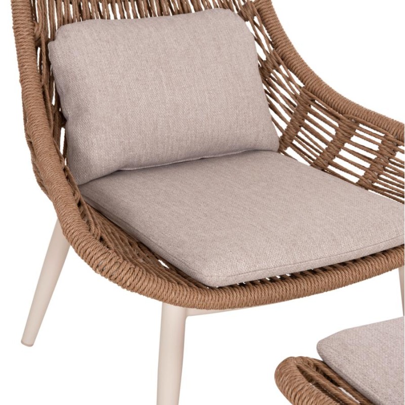ΠΟΛΥΘΡΟΝΑ LOUNGE ΜΕ ΥΠΟΠΟΔΙΟ REMVAZZO HM6561.02 ΑΛΟΥΜΙΝΙΟ ΜΠΕΖ--WICKER 90x85x96Υεκ - vougioukas.gr