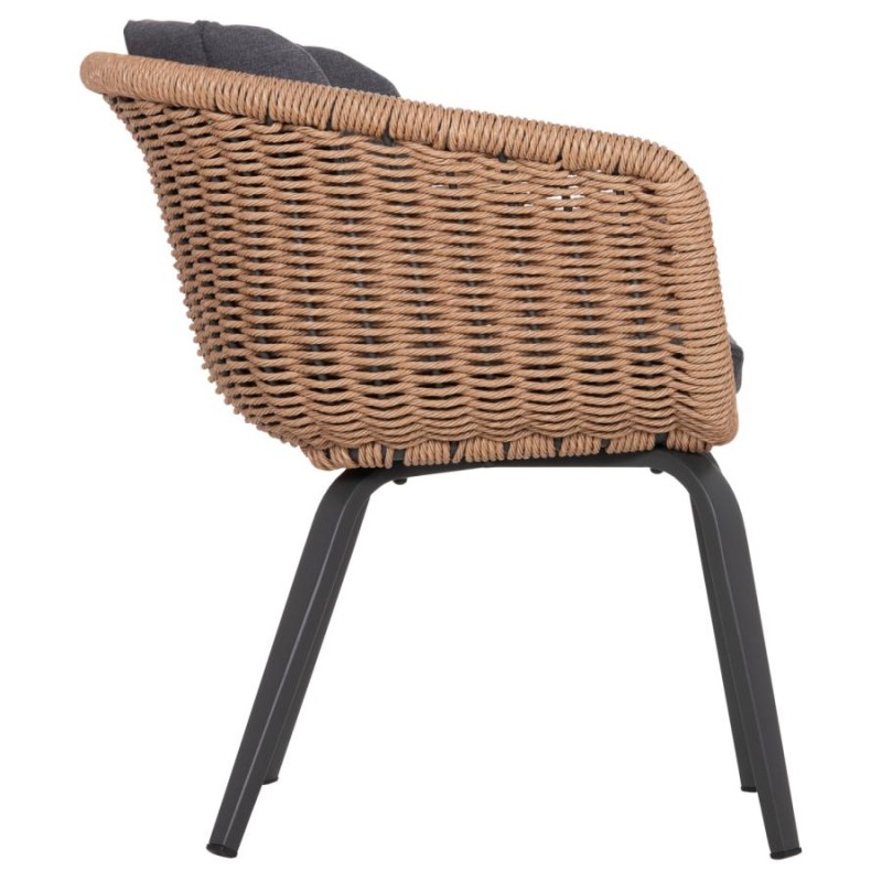 ΠΟΛΥΘΡΟΝΑ VICTUS HM6559.01 ΑΛΟΥΜΙΝΙΟ & OLEFIN ΓΚΡΙ-TWIST WICKER 60x62x76Yεκ - vougioukas.gr