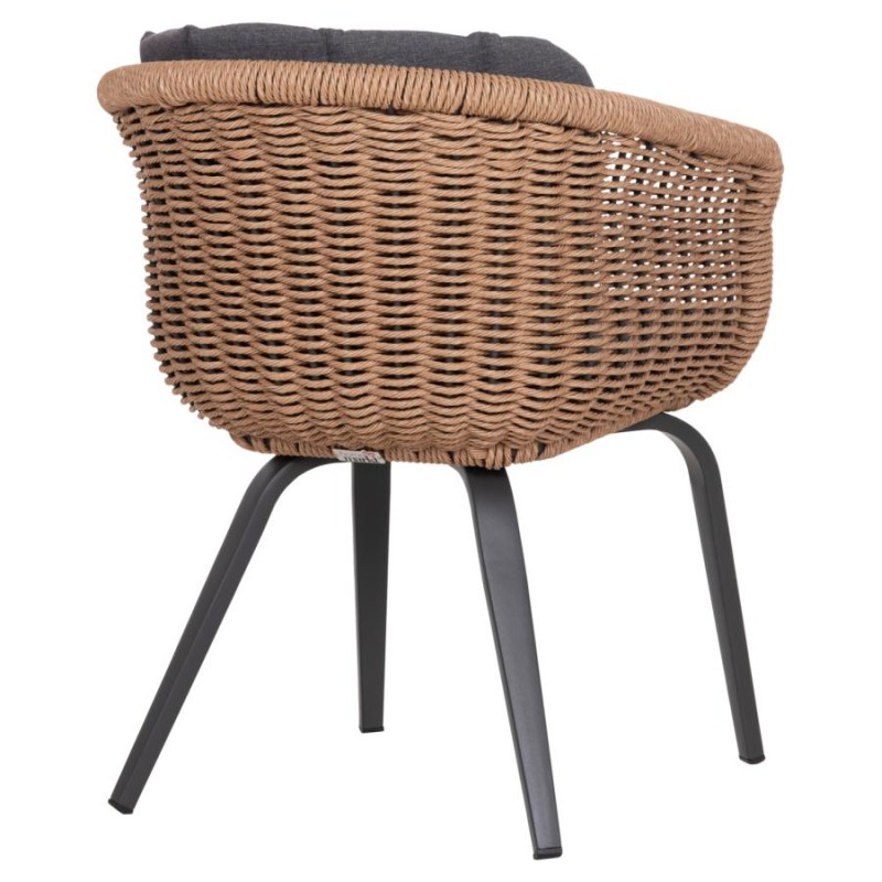ΠΟΛΥΘΡΟΝΑ VICTUS HM6559.01 ΑΛΟΥΜΙΝΙΟ & OLEFIN ΓΚΡΙ-TWIST WICKER 60x62x76Yεκ - vougioukas.gr
