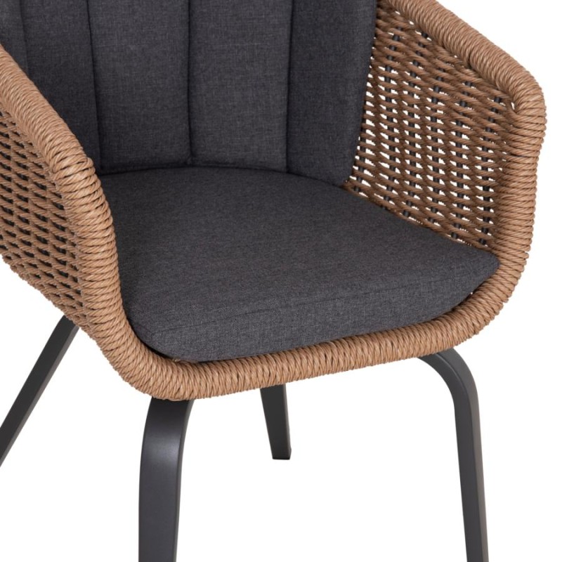 ΠΟΛΥΘΡΟΝΑ VICTUS HM6559.01 ΑΛΟΥΜΙΝΙΟ & OLEFIN ΓΚΡΙ-TWIST WICKER 60x62x76Yεκ - vougioukas.gr