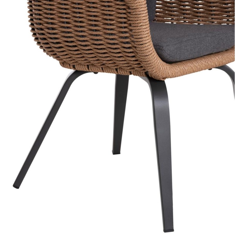 ΠΟΛΥΘΡΟΝΑ VICTUS HM6559.01 ΑΛΟΥΜΙΝΙΟ & OLEFIN ΓΚΡΙ-TWIST WICKER 60x62x76Yεκ - vougioukas.gr