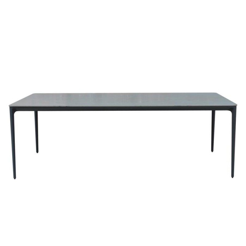 ΤΡΑΠΕΖΙ ΤΡΑΠΕΖΑΡΙΑΣ STAD HM6557.01 ΓΚΡΙ ΑΛΟΥΜΙΝΙΟ & SINTERED STONE TOP 180x90x75Υεκ