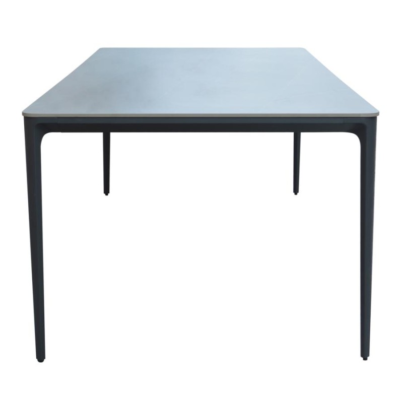 ΤΡΑΠΕΖΙ ΤΡΑΠΕΖΑΡΙΑΣ STAD HM6557.01 ΓΚΡΙ ΑΛΟΥΜΙΝΙΟ & SINTERED STONE TOP 180x90x75Υεκ