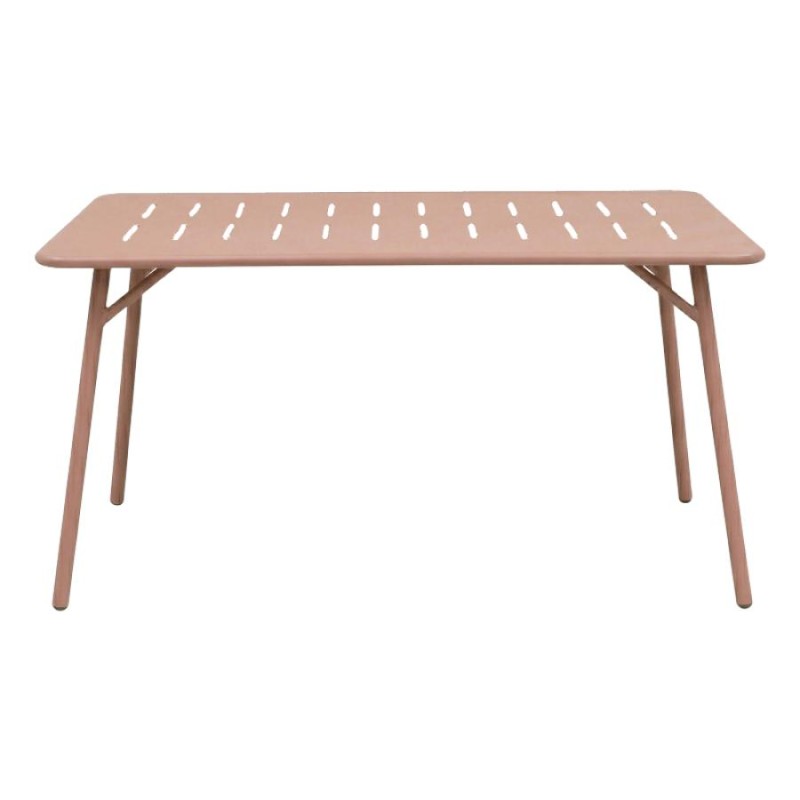 Τραπέζι Moraja pakoworld terracotta μέταλλο 140x80x72εκ - vougioukas.gr