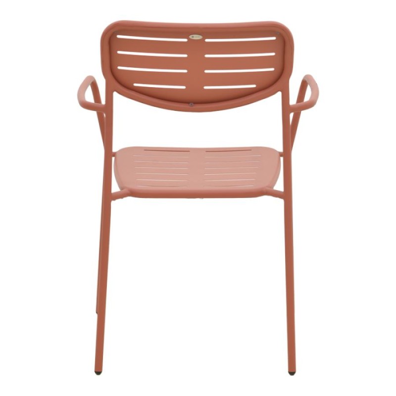 Πολυθρόνα Deraby pakoworld στοιβαζόμενη terracotta μέταλλο 56x45.5x83εκ