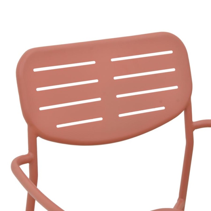 Πολυθρόνα Deraby pakoworld στοιβαζόμενη terracotta μέταλλο 56x45.5x83εκ - vougioukas.gr