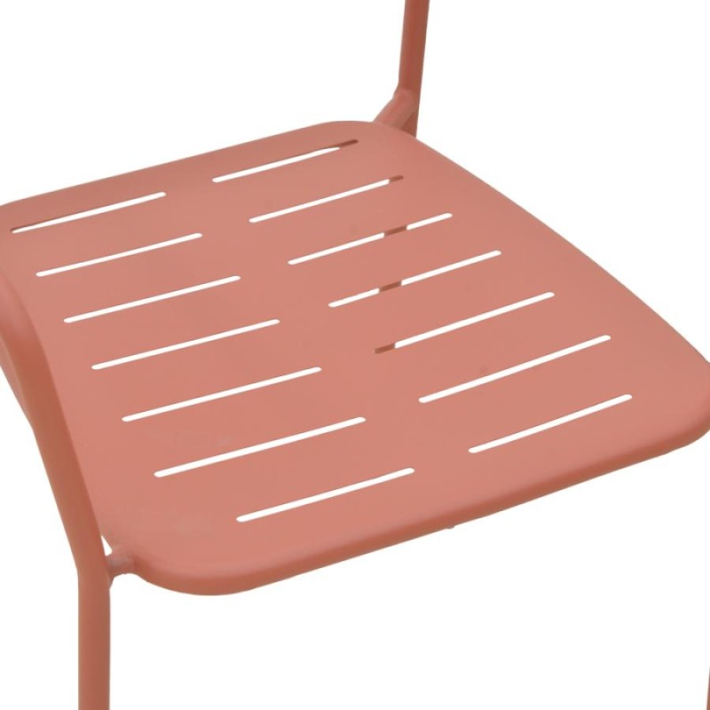 Πολυθρόνα Deraby pakoworld στοιβαζόμενη terracotta μέταλλο 56x45.5x83εκ - vougioukas.gr