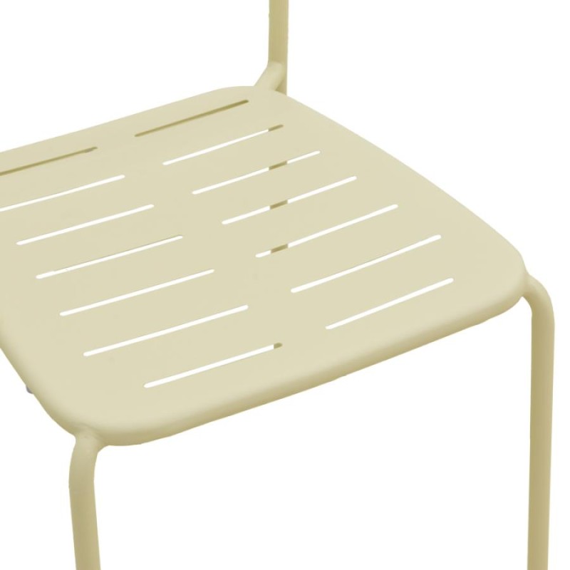 Καρέκλα Deraby pakoworld στοιβαζόμενη κρεμ μέταλλο 52.5x45.5x83εκ - vougioukas.gr