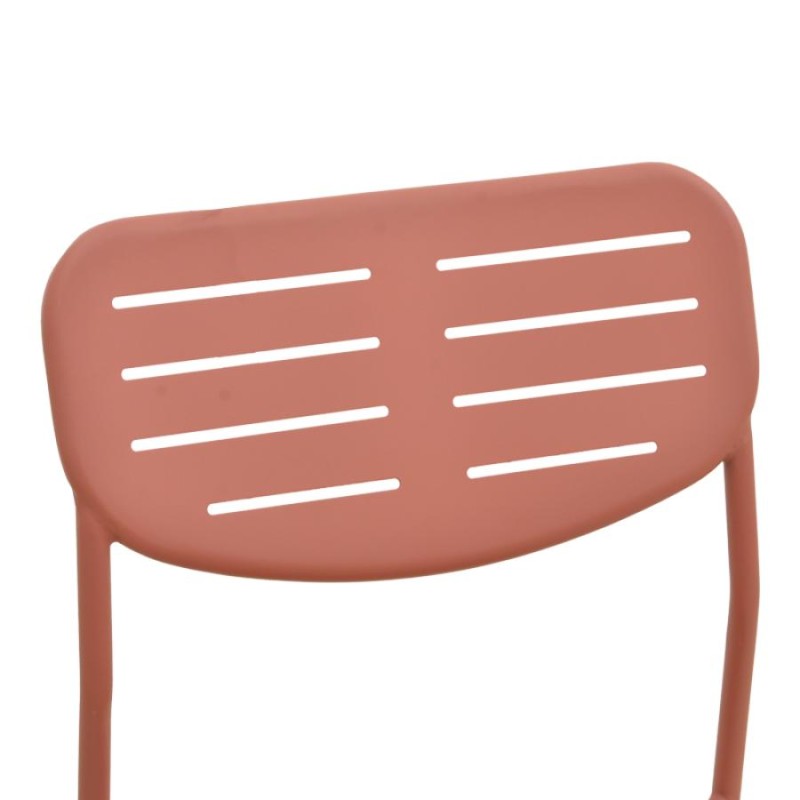 Καρέκλα Deraby pakoworld στοιβαζόμενη terracotta μέταλλο 52.5x45.5x83εκ - vougioukas.gr