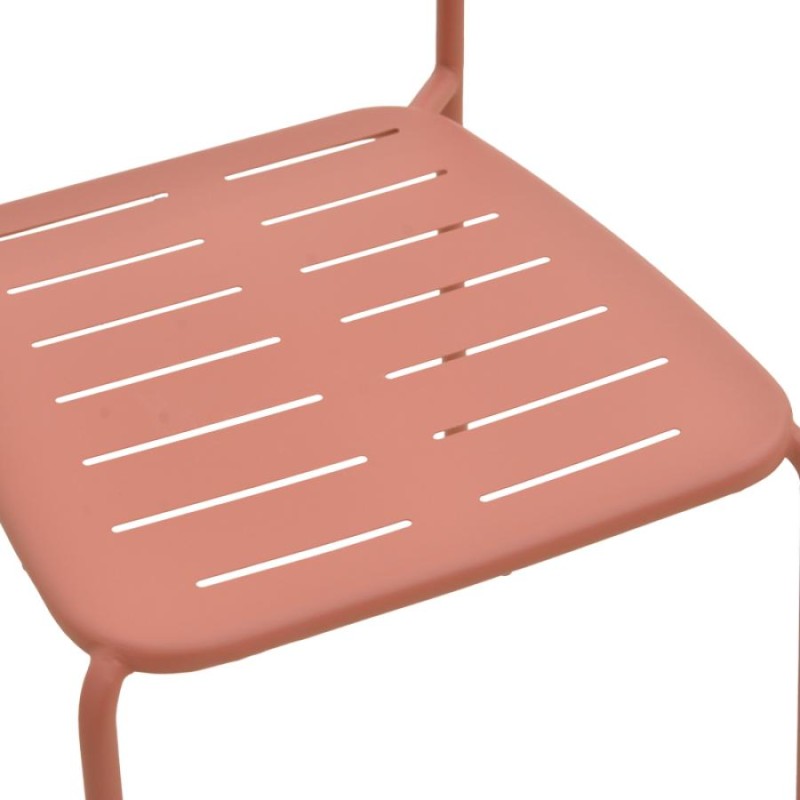 Καρέκλα Deraby pakoworld στοιβαζόμενη terracotta μέταλλο 52.5x45.5x83εκ - vougioukas.gr