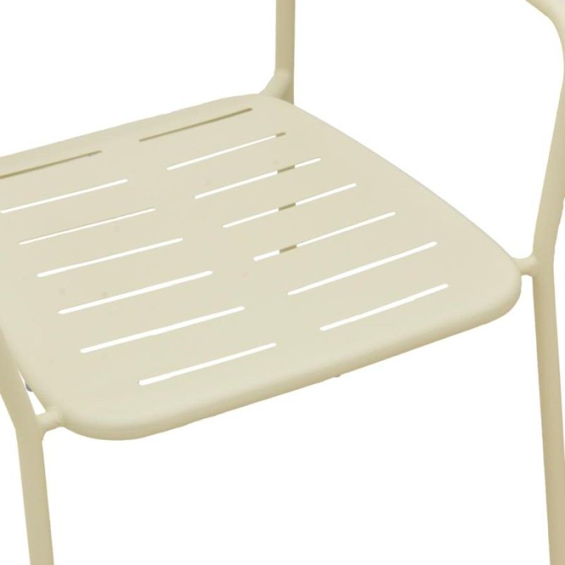 Πολυθρόνα Deraby pakoworld στοιβαζόμενη κρεμ μέταλλο 56x45.5x83εκ - vougioukas.gr