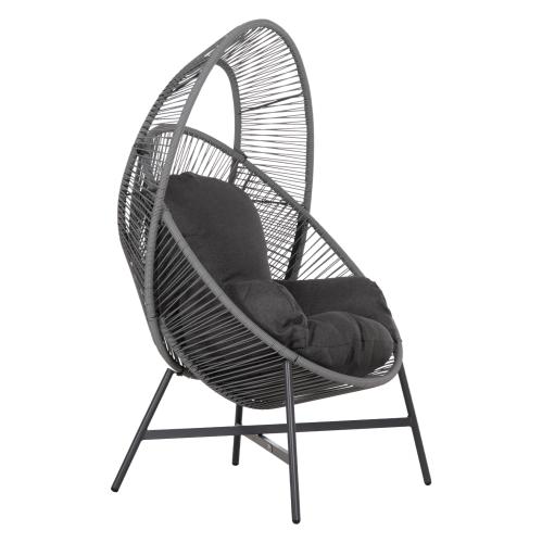 ΠΟΛΥΘΡΟΝΑ-ΦΩΛΙΑ RULER HM6506.01 ΓΚΡΙ ΜΕΤΑΛΛΟ-P.E.RATTAN-ΜΑΞΙΛΑΡΙΑ 90x85x154Υεκ