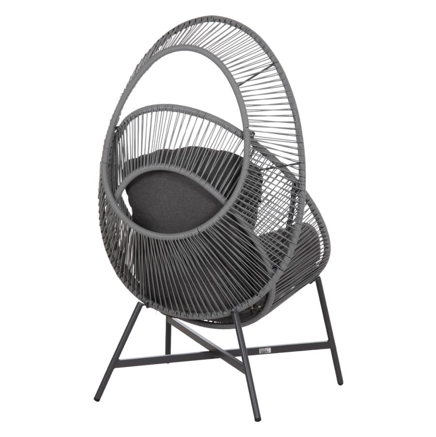 ΠΟΛΥΘΡΟΝΑ-ΦΩΛΙΑ RULER HM6506.01 ΓΚΡΙ ΜΕΤΑΛΛΟ-P.E.RATTAN-ΜΑΞΙΛΑΡΙΑ 90x85x154Υεκ