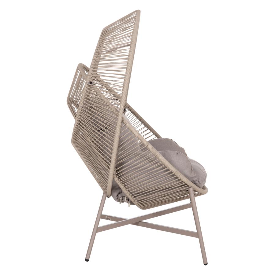 ΠΟΛΥΘΡΟΝΑ-ΦΩΛΙΑ RULER HM6506.02 ΜΟΚΑ ΜΕΤΑΛΛΟ-P.E.RATTAN--ΓΚΡΙ ΜΑΞΙΛΑΡΙΑ 90x85x154Υεκ