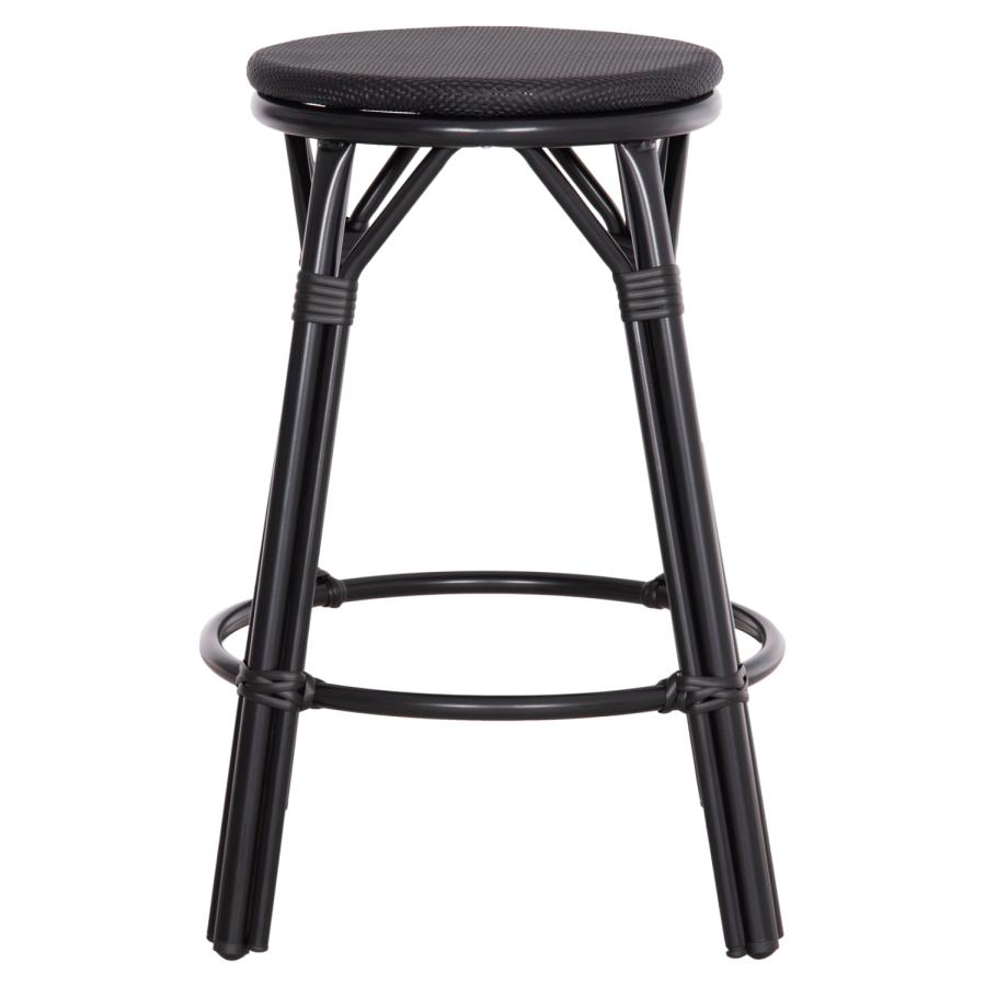 ΣΚΑΜΠΟ ΜΠΑΡ ΑΛΟΥΜΙΝΙΟΥ ΜΕΣΑΙΟΥ ΥΨΟΥΣ CHINO HM6286.02 BAMBOO LOOK & TEXTILENE ΜΑΥΡΟ 43x43x65Υεκ