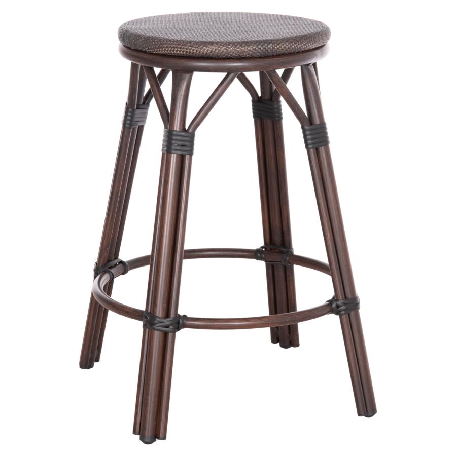 ΣΚΑΜΠΟ ΑΛΟΥΜΙΝΙΟΥ ΜΕΣ.ΥΨΟΥΣ CHINO HM6286.01 BAMBOO LOOK & TEXTILENE ΚΑΦΕ 43x43x65Υεκ