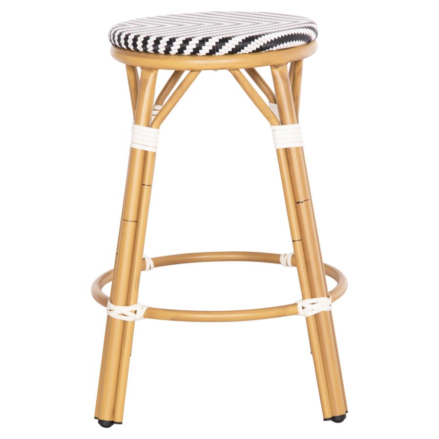 ΣΚΑΜΠΟ ΑΛΟΥΜΙΝΙΟΥ ΜΕΣ.ΥΨΟΥΣ CHINO HM6286.03 BAMBOO LOOK & TEXTILENE ΜΑΥΡΟ 43x43x65Υεκ