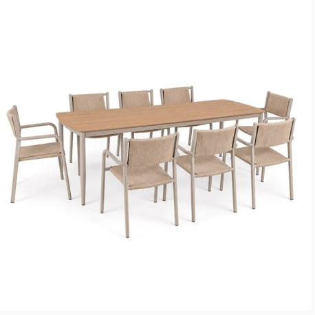 DENVER Set Τραπεζαρία Κήπου, Αλουμίνιο & Rope Polywood - vougioukas.gr