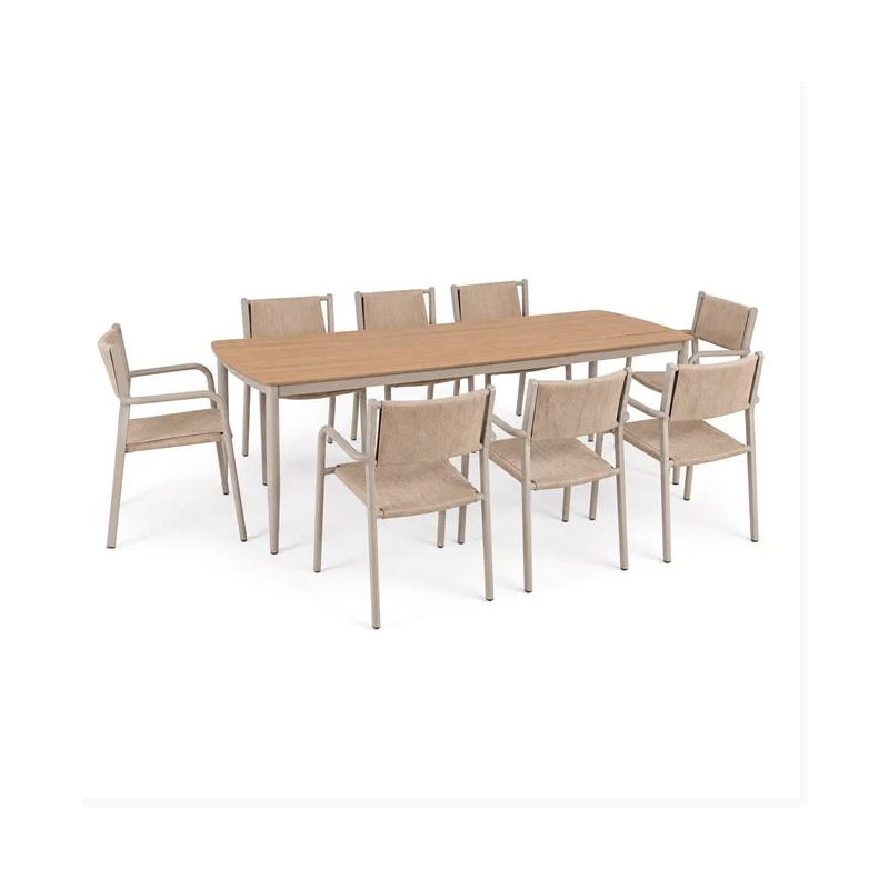 DENVER Set Τραπεζαρία Κήπου, Αλουμίνιο & Rope Polywood - vougioukas.gr