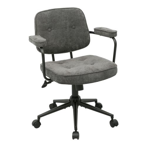 Καρέκλα γραφείου Leberta pakoworld ανθρακί ύφασμα 64x63,5x86-96εκ
