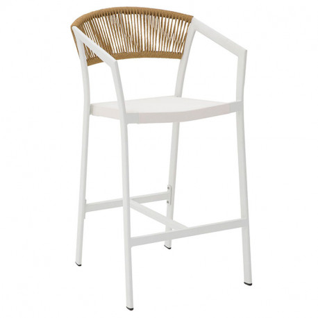 Beluga Σκαμπώ Bar Αλουμινίου Wicker 57x69x65/101εκ