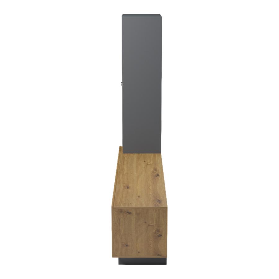 Σύνθετο σαλονιού Tilveo pakoworld oak-ανθρακί 230x41.5x180εκ