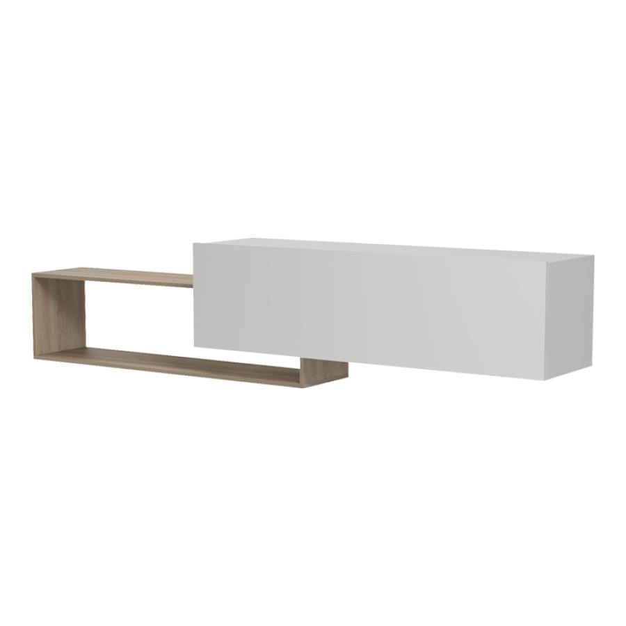 Έπιπλο τηλεόρασης επιτοίχιο Olande pakoworld sonoma-λευκό 210x35x48εκ