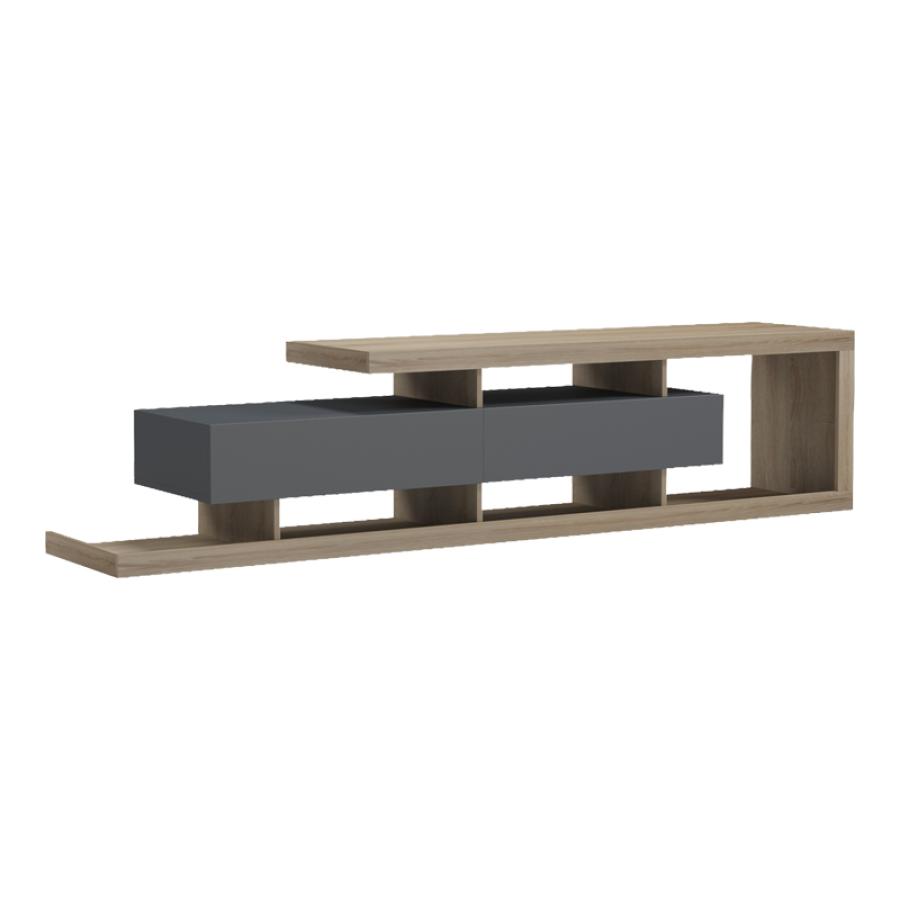 Έπιπλο τηλεόρασης Arbero pakoworld ανθρακί-sonoma 198x40x45εκ