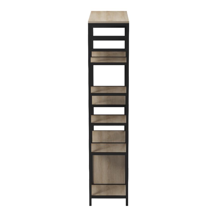 Επιδαπέδια ραφιέρα Ranea pakoworld sonoma-μαύρο 85x32x150εκ