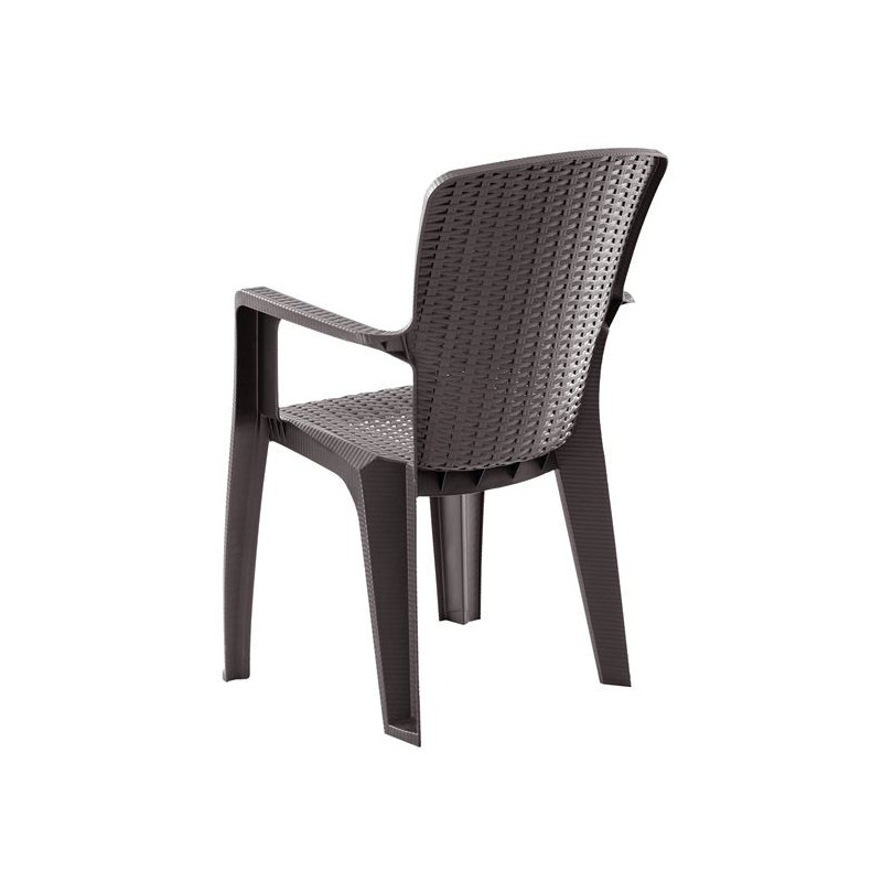 SIDE Πολυθρόνα Κήπου-Βεράντας Στοιβαζόμενη, (Rattan Look) PP-UV Απόχρωση Καφέ - vougioukas.gr
