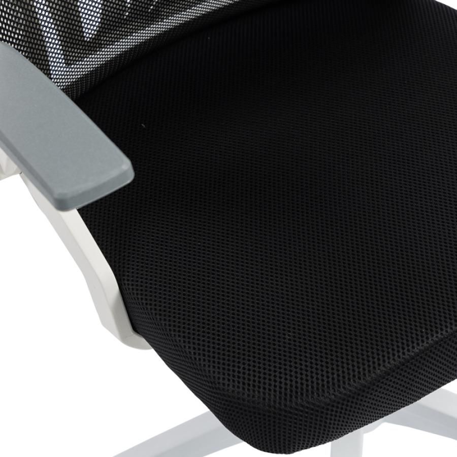 Καρέκλα γραφείου Plymot pakoworld λευκή - mesh μαύρο 48x58x112-122εκ
