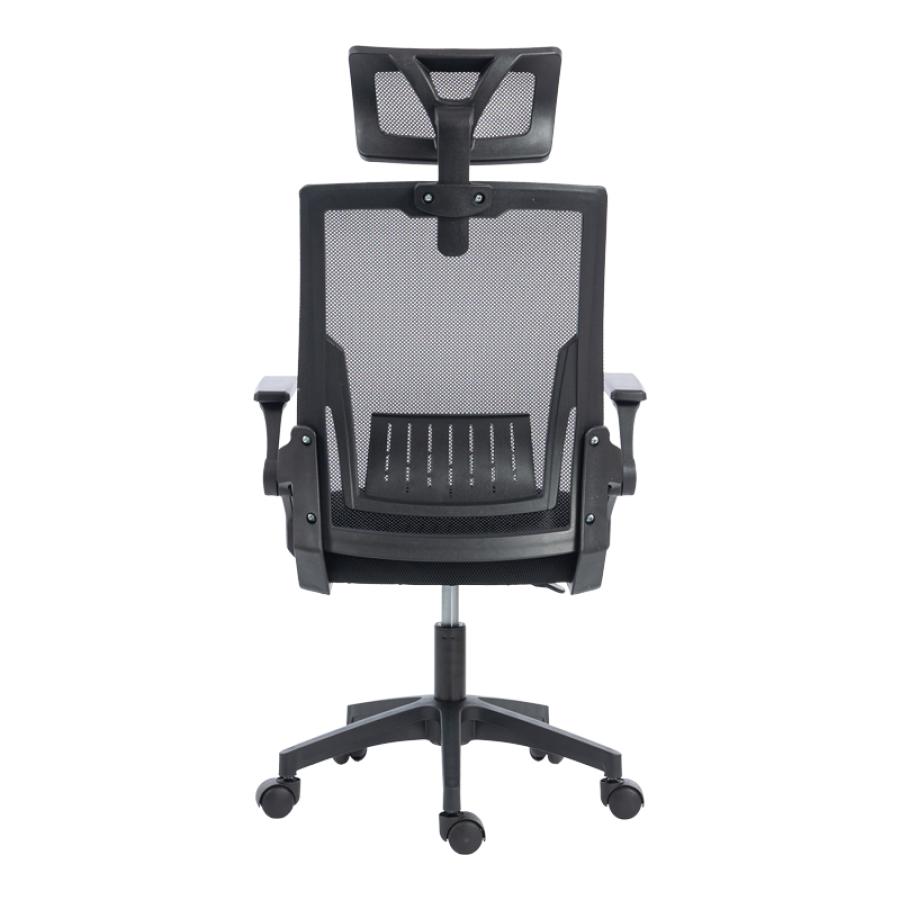 Καρέκλα γραφείου Plymot pakoworld mesh χρώμα μαύρο 48x58x112-122εκ