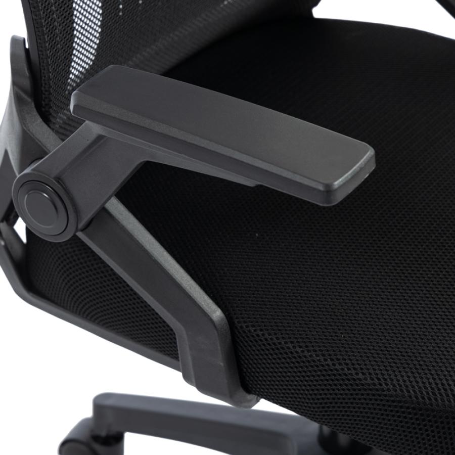 Καρέκλα γραφείου Plymot pakoworld mesh χρώμα μαύρο 48x58x112-122εκ