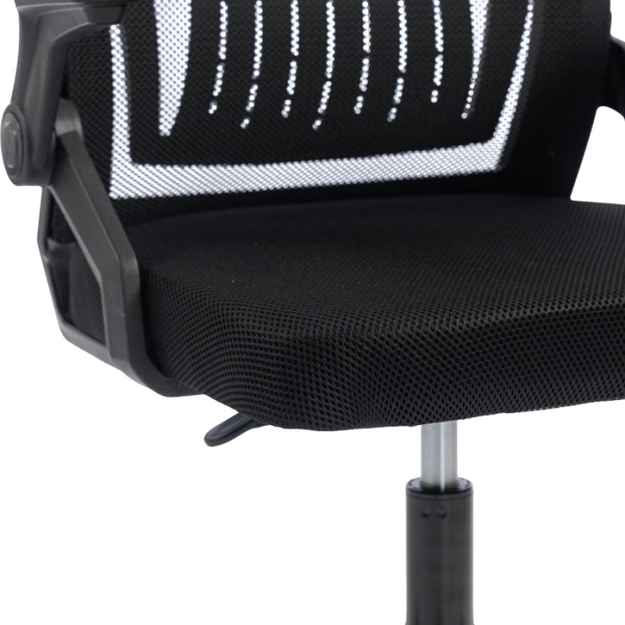 Καρέκλα γραφείου Plymot pakoworld mesh χρώμα μαύρο 48x58x112-122εκ