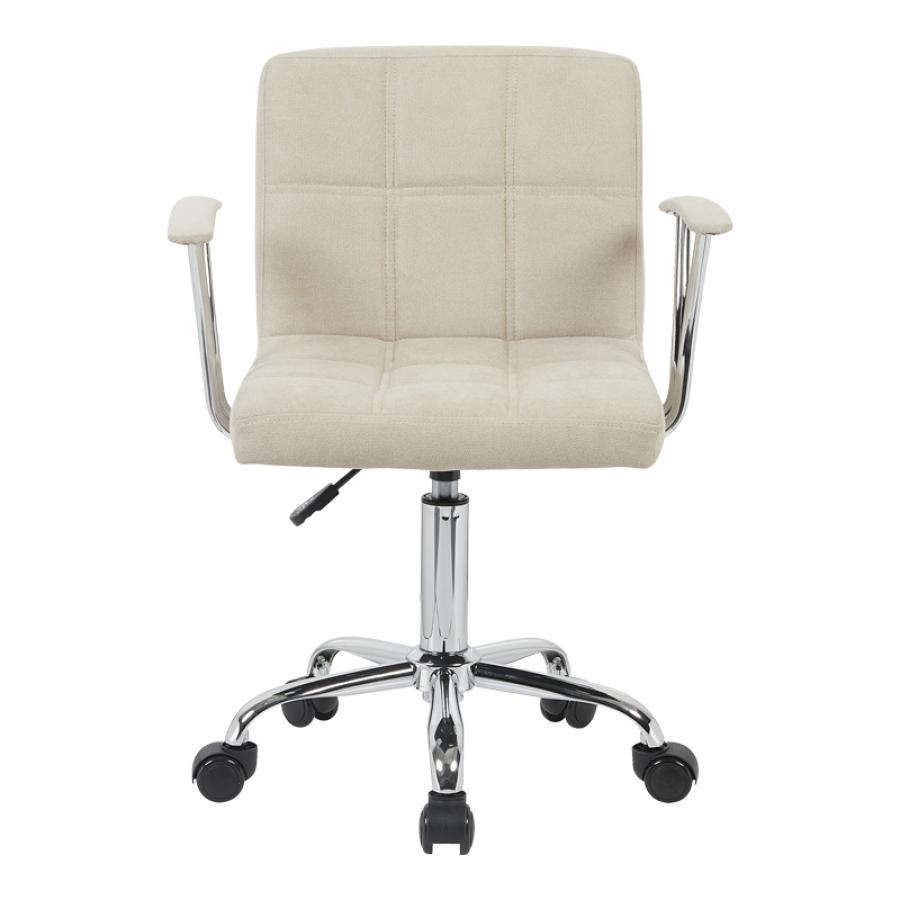 Καρέκλα γραφείου Buleco pakoworld μπεζ ύφασμα 56x46x74-86εκ