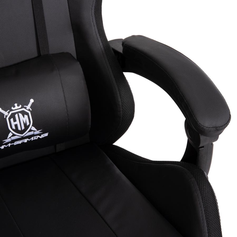 ΠΟΛΥΘΡΟΝΑ GAMING DARREN HM1203.04 ΜΑΥΡΟ-ΛΕΥΚΟ PVC 58.5x100x120Υεκ.