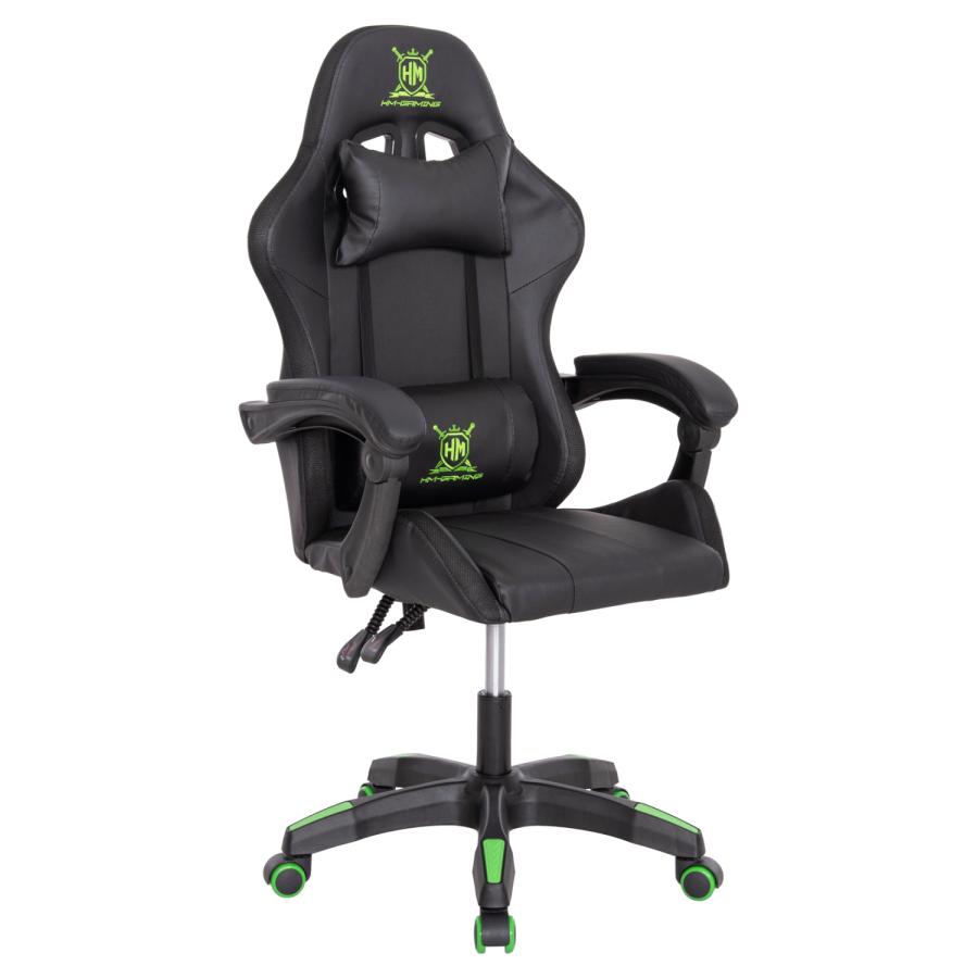 ΠΟΛΥΘΡΟΝΑ GAMING DARREN HM1203.03 ΜΑΥΡΟ-ΠΡΑΣΙΝΟ PVC 58.5x100x120Υεκ.
