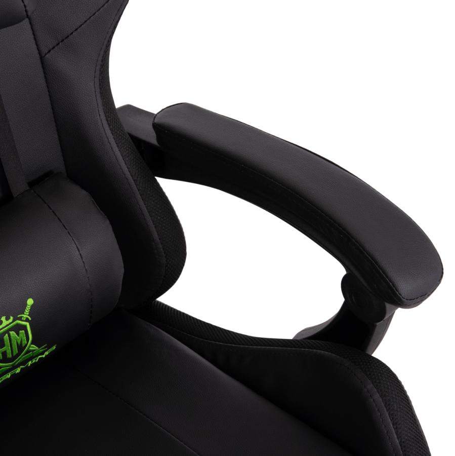ΠΟΛΥΘΡΟΝΑ GAMING DARREN HM1203.03 ΜΑΥΡΟ-ΠΡΑΣΙΝΟ PVC 58.5x100x120Υεκ.