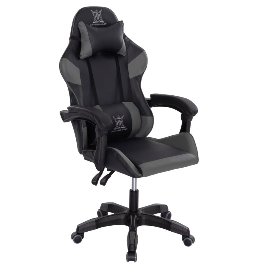 ΠΟΛΥΘΡΟΝΑ GAMING DARREN HM1203.10 ΜΑΥΡΟ-ΓΚΡΙ PVC 60x60x120Υεκ.